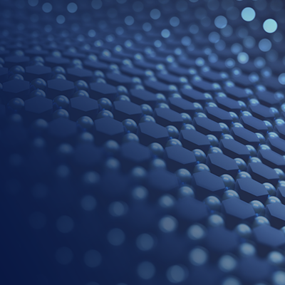 Dark grid material with hexagons and metallic balls rolling out of focus